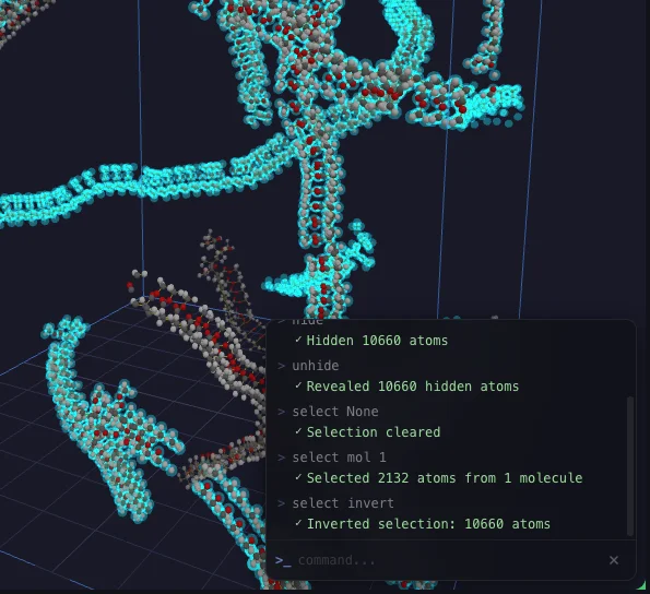 3D molecular visualization of polymer system